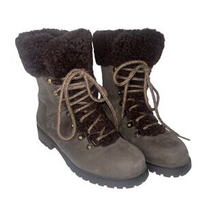 UGG Women's Winter Lace Up Shearling Lined Boots Chocolate Brown Size 6‎